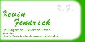 kevin fendrich business card